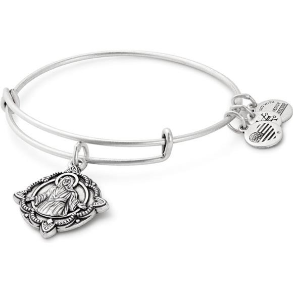 Divine Guides Expandable Bangle Bracelet for Women  |  Jesus Engraved Charm - Picture 1 of 3
